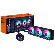 GIGABYTE Refrigeración líquida para CPU AORUS WATERFORCE X II 360 AIO - 3 ventiladores ARGB de 120 mm, pantalla LCD a todo color, mecanismo de interbloqueo magnético, DAISY-CHAIN, compatible con Intel LGA 1700 y AMD AM5, garantí